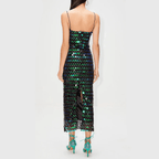 Attention Hologram Sequin Midi Dress