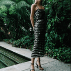 Attention Hologram Sequin Midi Dress