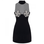 Daytime Crystal Mesh Mini Dress
