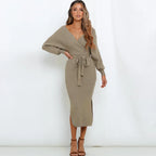 Autumn Winter New Slimfit Elegant Bodycon Vestidos Y2K Midi Dresses
