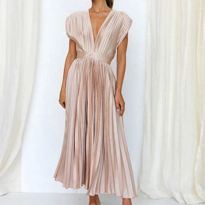 Jimena Aesthetic V Neck Maxi Dress Chic Silhouette Collection