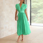 Jimena Aesthetic V Neck Maxi Dress Chic Silhouette Collection