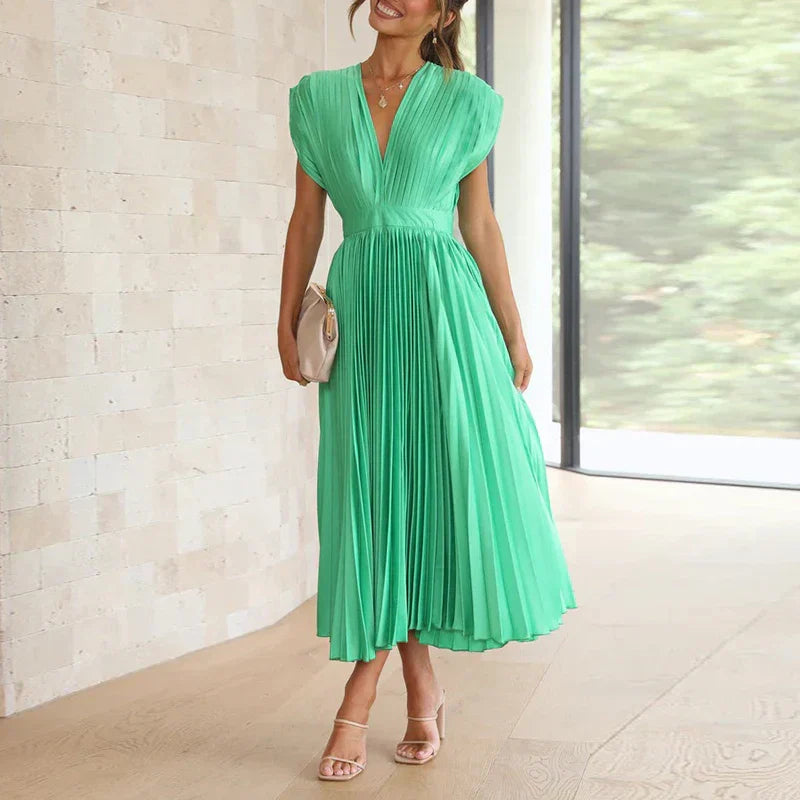 Jimena Aesthetic V Neck Maxi Dress Chic Silhouette Collection