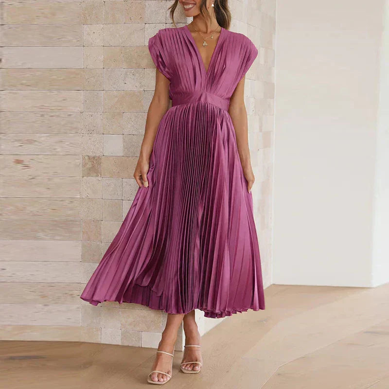 Jimena Aesthetic V Neck Maxi Dress Chic Silhouette Collection