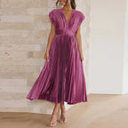 Jimena Aesthetic V Neck Maxi Dress Chic Silhouette Collection