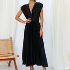 Jimena Aesthetic V Neck Maxi Dress Chic Silhouette Collection