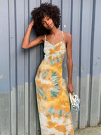 Green Boho Printed Maxi Dress