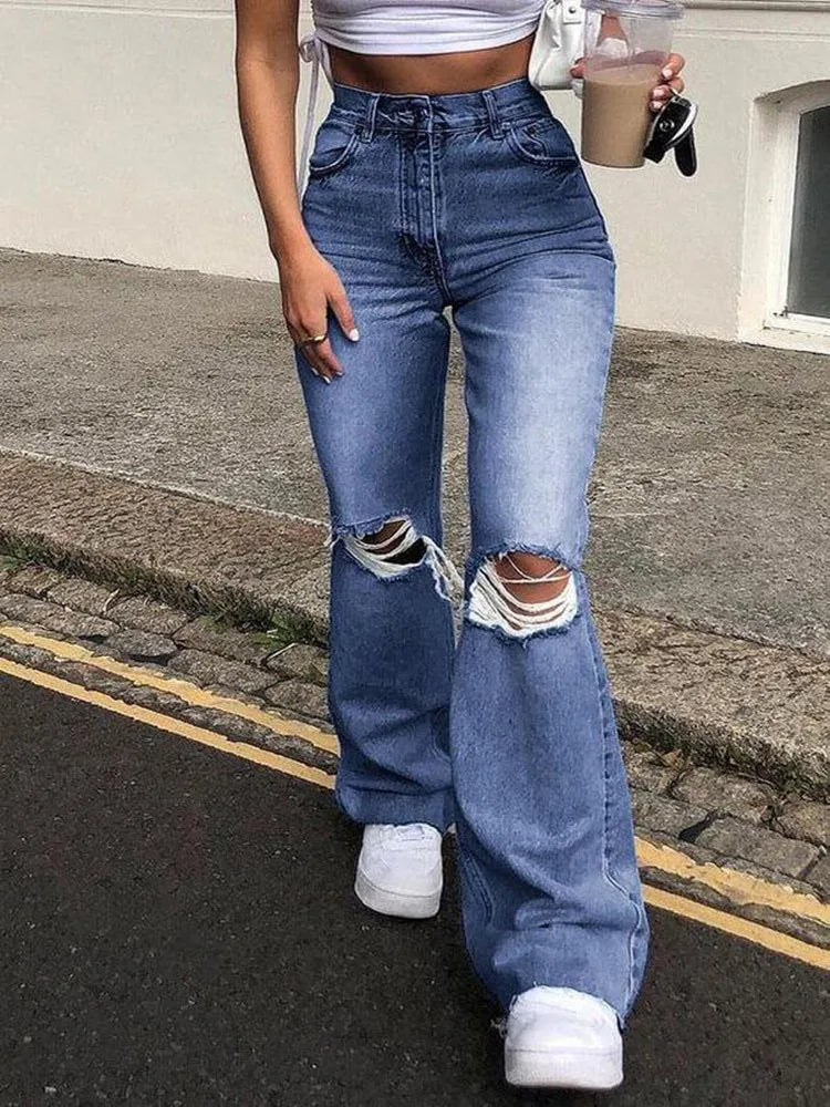 Fashion Denim Flared Casual S2XL Women's Jeans