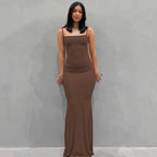 DressBetty - 2024 Summer Spaghetti Strap Black Skims Sleeveless Maxi Dress