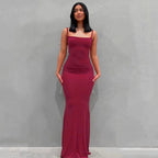 DressBetty - 2024 Summer Spaghetti Strap Black Skims Sleeveless Maxi Dress
