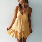 Strap Ruffle Sleeveless Green Midi Dress