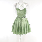 Julia Fashion Slim Strap Satin Halter Casual Women's Bodycon Mini Dress