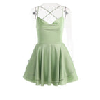 Julia Fashion Slim Strap Satin Halter Casual Women's Bodycon Mini Dress