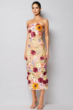 Winslet Embellished Floral Lace Midi Dress