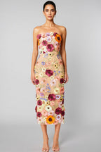 Winslet Embellished Floral Lace Midi Dress