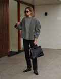 Fashionable Short V-neck Woolen Cardigan Single-button Jacket