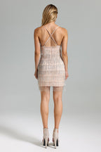 Halter Tessal Mini Dress - Silver