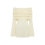 Lingering Kiss Off Shoulder Boucle Mini Dress
