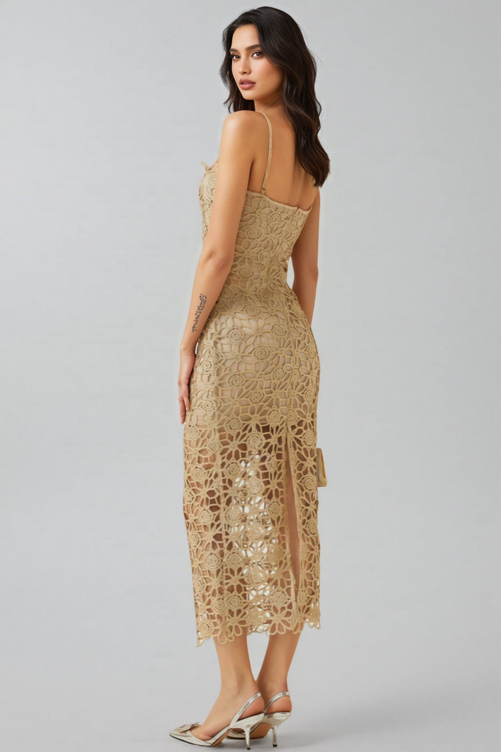 Zephyra Floral Embroidery Midi Dress Set