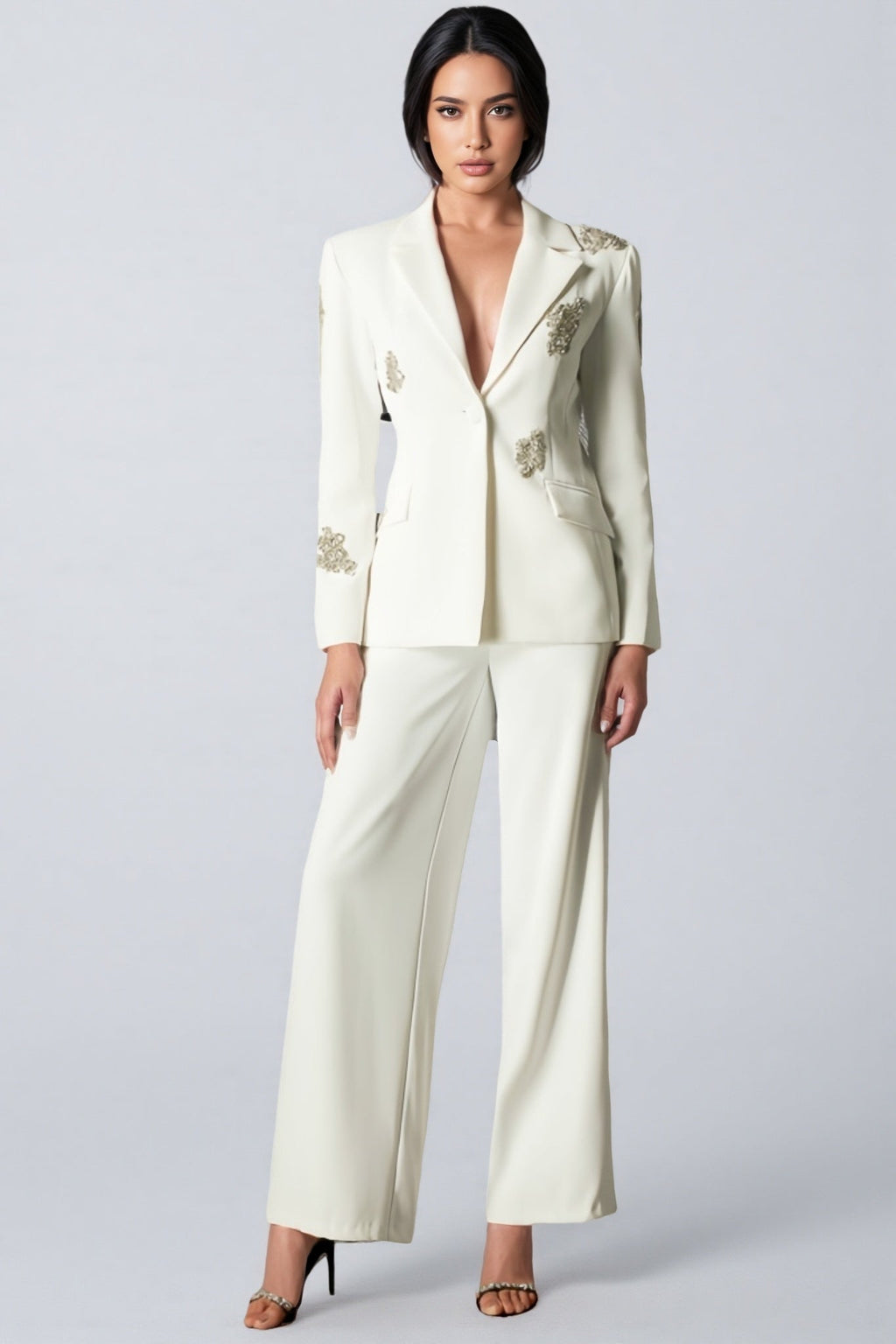 Vena Diamond-Studded Blazer Set