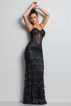 Max Sequin Tassel Neck Maxi Dress