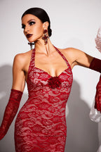 Healter Lace Maxi Dress