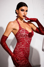 Healter Lace Maxi Dress