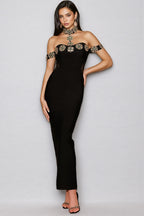 Mona Crystal Bandage Maxi Dress