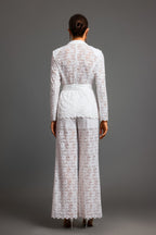 Deep-V Long Sleeves Lace Two-Piece Set
