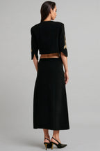 Robin Black Jacket and Skirt Set