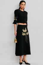 Robin Black Jacket and Skirt Set