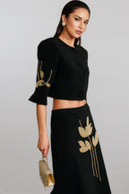 Robin Black Jacket and Skirt Set