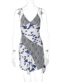 DressBetty - 2024 Streetwear Women Sleeveless Backless Asymmetrical Lace Dress