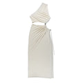 Hollow Oblique Commuter Oneshoulder Elegant Casual Midi Dresses