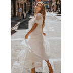 Summer White Elegant Casual Streetwear Midi Dresses