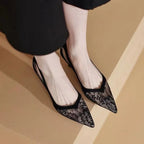 Closed Toe Green Thin Midheeled Fashion Comfortable Stylish New Low Heel Pumps