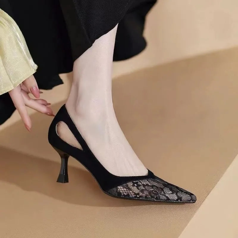 Closed Toe Green Thin Midheeled Fashion Comfortable Stylish New Low Heel Pumps