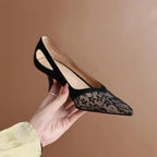 Closed Toe Green Thin Midheeled Fashion Comfortable Stylish New Low Heel Pumps