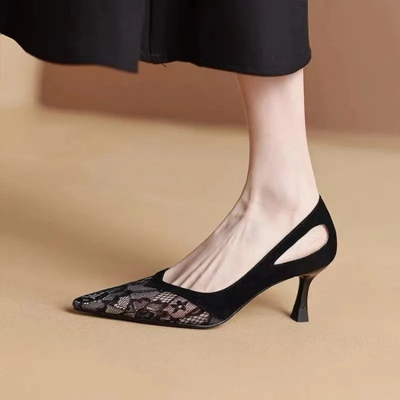 Closed Toe Green Thin Midheeled Fashion Comfortable Stylish New Low Heel Pumps