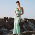 Mint Green Sequins Spaghetti Party Dress