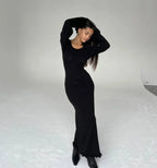 Backless Slim Comfortable Laceup Elegant Female Midi Dresses