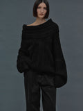 Fashion Off Shoulder Solid Ultra Soft Knitted Sweater