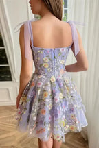 Fashion Flower Embroidery Sexy Floral Dress