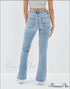 New Slit Slim Flare Women's High Waist Fashion Flared Pants Streetwear Jean