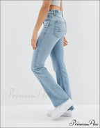 New Slit Slim Flare Women's High Waist Fashion Flared Pants Streetwear Jean