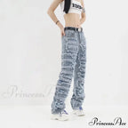 Streetwear Stacked Clothing Y2K Baggy Ripped Hip Hop Straight Vintage Denim Jean