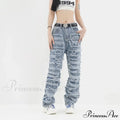 Streetwear Stacked Clothing Y2K Baggy Ripped Hip Hop Straight Vintage Denim Jean