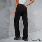 Vintage Baggy Wide Leg Streetwear Straight Denim Pockets Cargo Jean