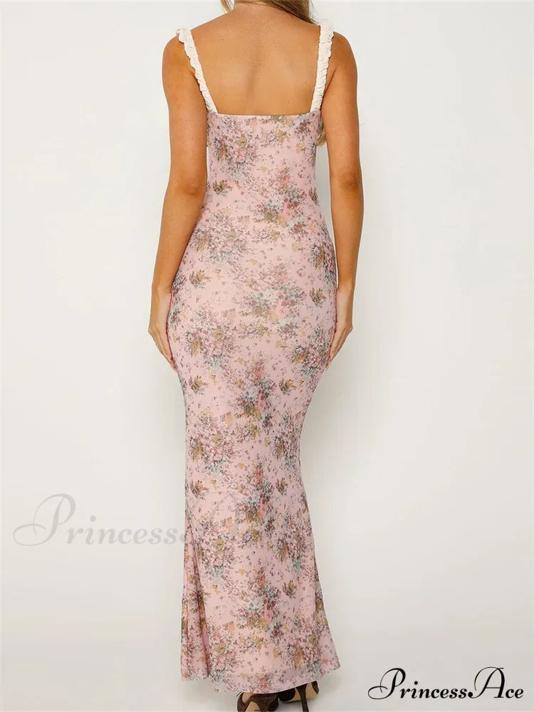 Women Sleeveless V-neck Backless Floral Print Patchwork Summer Cocktail Party Female Vestidos