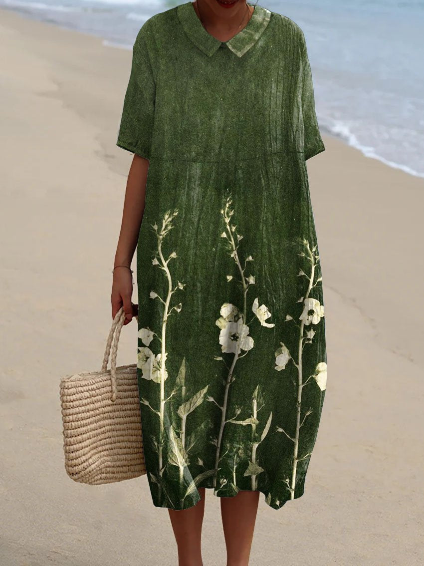 Virginia Effortless Premium Cotton Floral Dress Evening Wear Edit